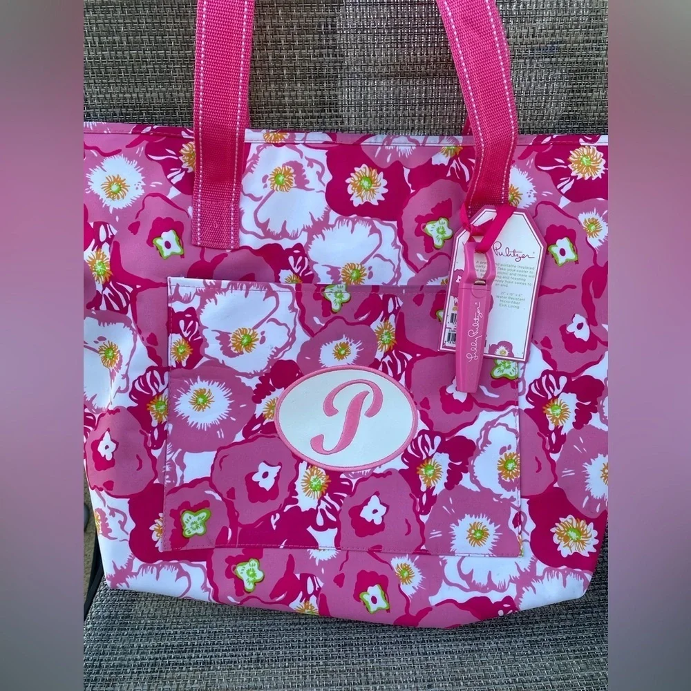 Lilly Pulitzer Scarlet Begonia Insulated Cooler Bag with Vine & Bottle Opener